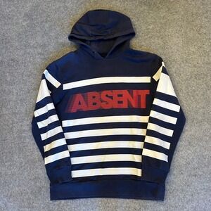 Absent Striped Center Logo Hoodie  Adult Medium